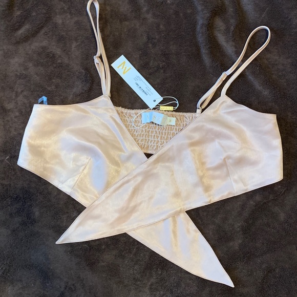NWT Meshki Hanna Tie Knot Crop Top - Picture 3 of 9